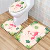 Flamingo Bathroom Toilet Three-Piece Floor Mat Doormat Bathroom Carpet