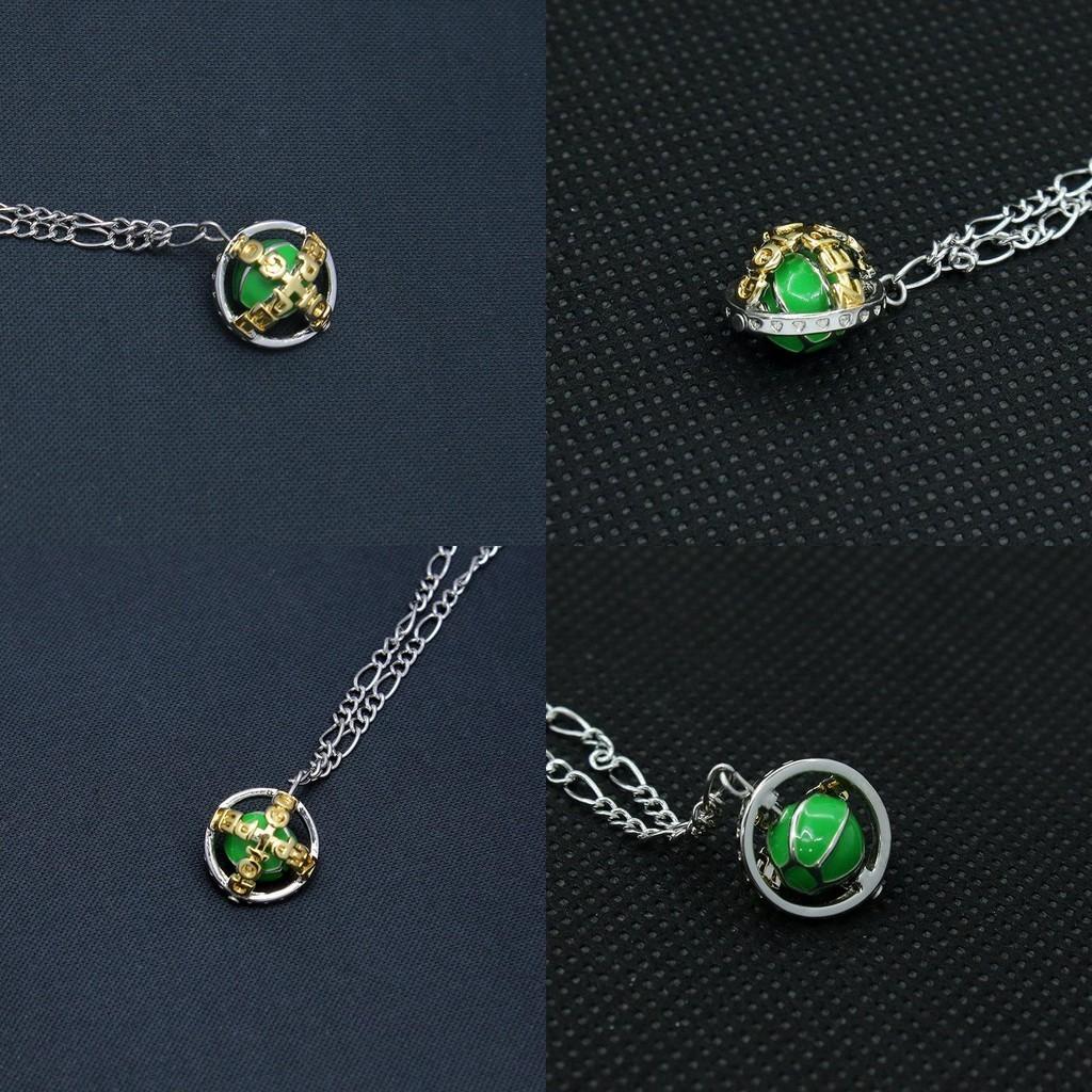 Zeppeli Jojo Gyro Green Rotating Anime Necklace Metal Cartoon Themed Peripheral