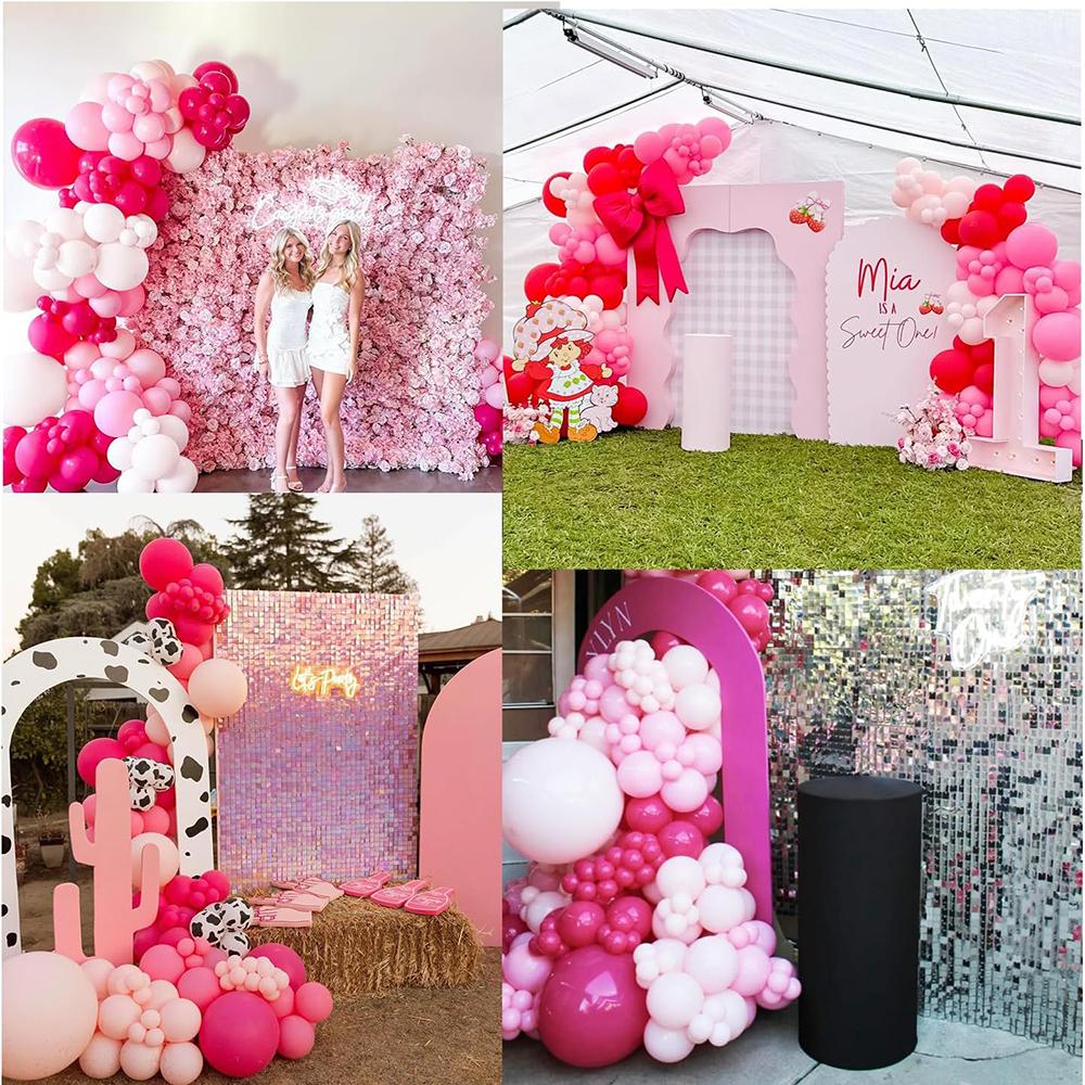 Rose Red Balloons Garland Pastel Pink White Rose Gold Confetti Ballon Arch Kit Baby Shower Home Birthday Party Decoration Globos