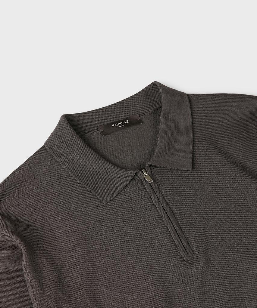 PANICALE Charcoal Half-Zip Polo Knit