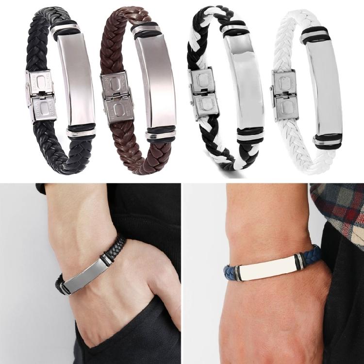 Adjustable Leather Rope Bracelet Hand Woven Bangle Unisex Wrist Chain Ornament