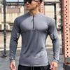 Men’s Long Sleeve Breathable Sports T-shirt Running Cycling Athletic Training Basketball Crew Neck Zipper Top