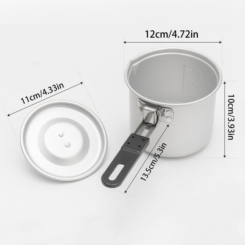 Foldable Camping Pot 700ml Aluminum Alloy Stockpot With Handle Lightweight Design Cooking Tool For Hiking Camping Picnic