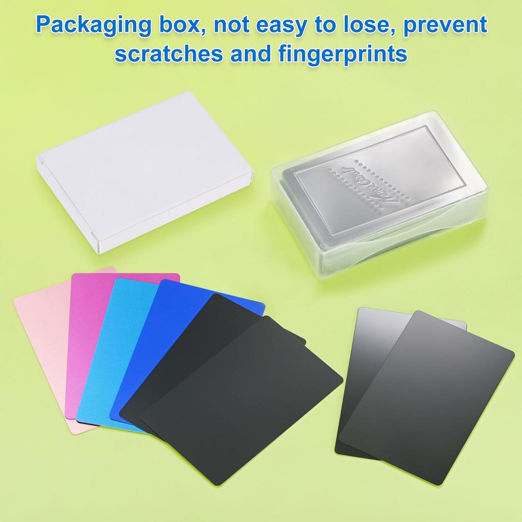 100Pcs Metal Business Cards for CNC Engraver Laser Engraving Blank Aluminium Sheet for Personalized/Customer DIY Gift/Name Plate