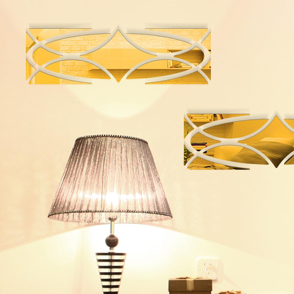 3D Modern Oglindă Flori Vinil Autocolant detașabil de perete Decor Home Decor Art DIY