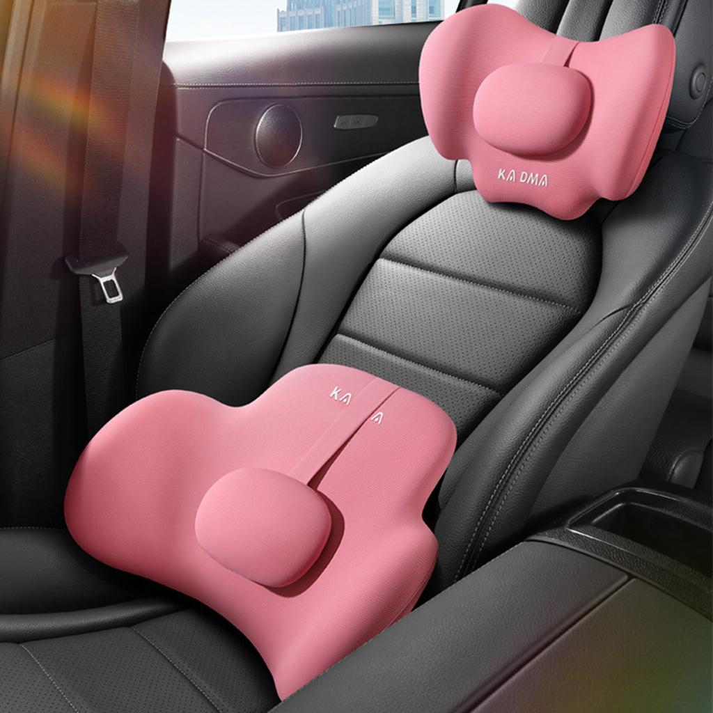 Comfortable Memory Car Seat Headrest/Lumbar Support Adjustable Design Lightweight for Long Drives & Office Work