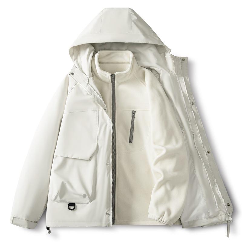 Unisex 3-in-1 Soft Shell Trekking Jacket – Warm, Windproof, Waterproof for Autumn/Winter