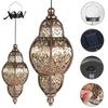 Rugged Outdoor Solar Fixtures Hanging Lights, Moroccan Style Waterproof Lanterns, Lights Powered Garden Lighting for Yard Patio Decor Warm Light Lamps