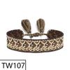 Handmade Bohemian Embroidered Logo Tassel Bracelet - Ethnic Style Friendship Band