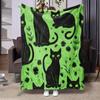 Pc Whimsical Black Cat Floral Print Flannel Blanket Soft Warm AllSeason Throw for Sofa Bed or Camping Perfect Gift