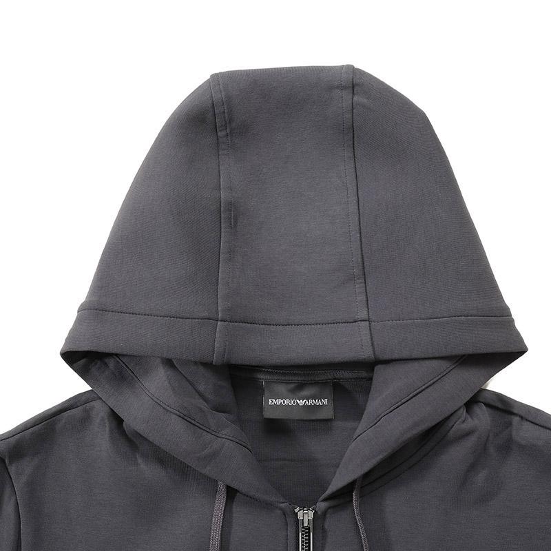 Emporio Armani Zipped Logo Embroidered Hoodie 8N1ML6-1JHSZ-0842