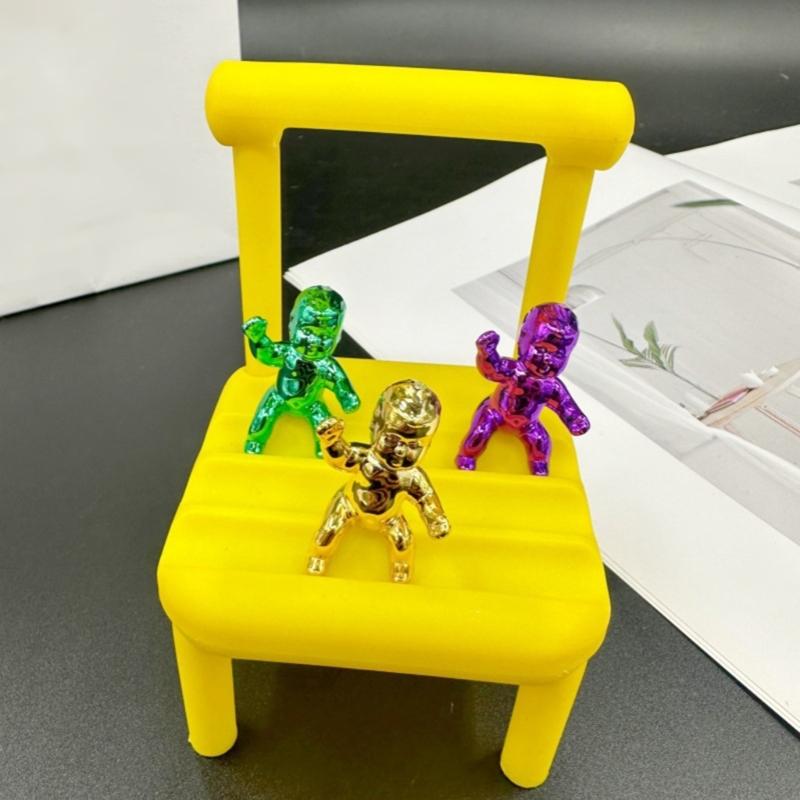 Mini galvanisierte Baby-Statue für Babyparty-Dekoration und Geschenklieferung mit glänzendem Metall-Aussehen