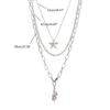 Three-Layer Metal Bear Star Clavicle Chain Women Birthday Party Jewelry Gift