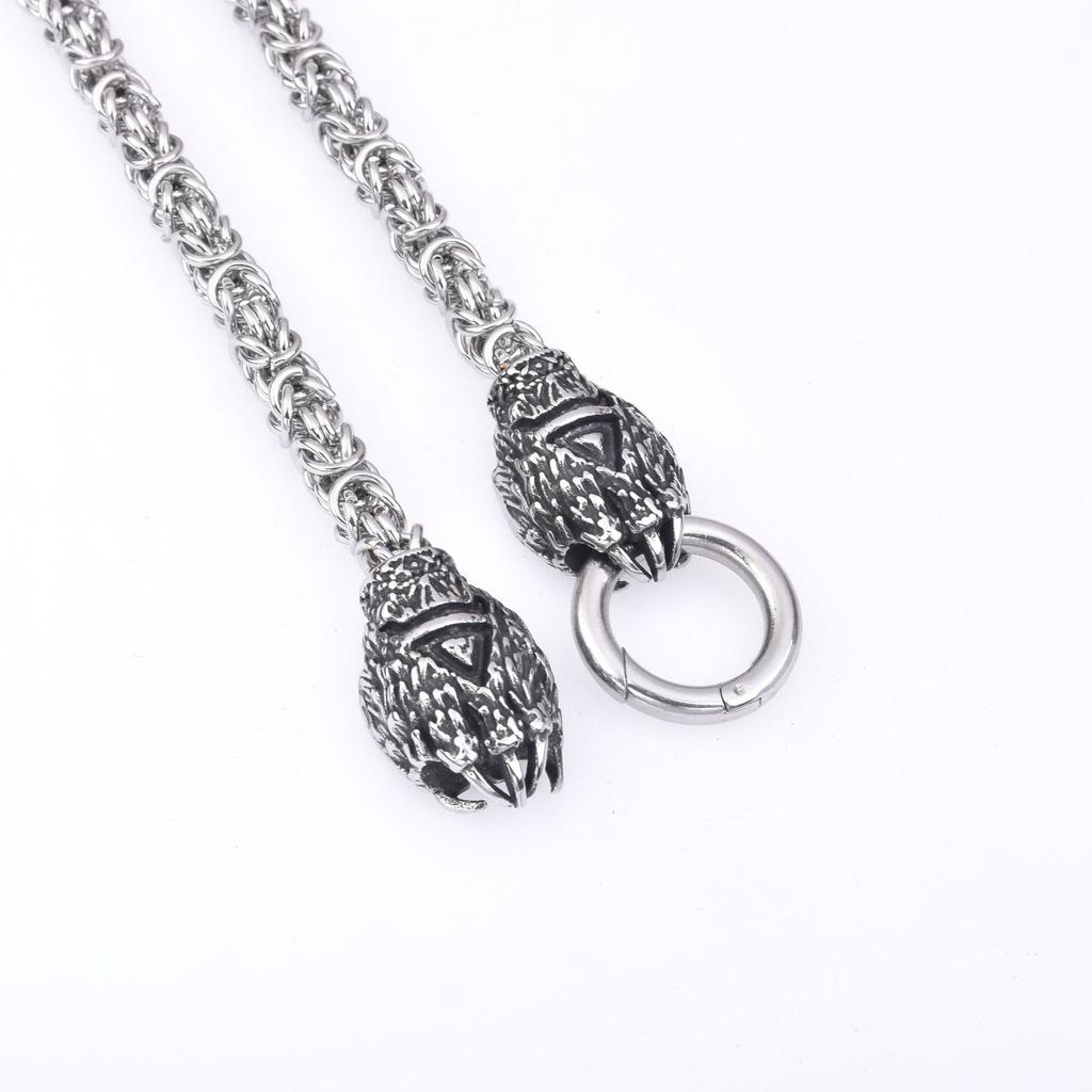 New Stainless Steel Viking Thor 'S Hammer Pendant Necklace Stainless Steel Wolf Claw Men 'S Necklace 