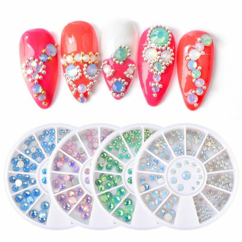 Opal Nail Art Rhinestones Crystal 3D Decoration Gel Polish UV Acrylic Tips Decor