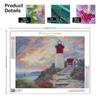 Diamond Painting Landscape Full Round Embroidery Lighthouse Mosaic Sea Cross Stitch Rhinestone Kits Home Decor 30x40cm/12x16inch