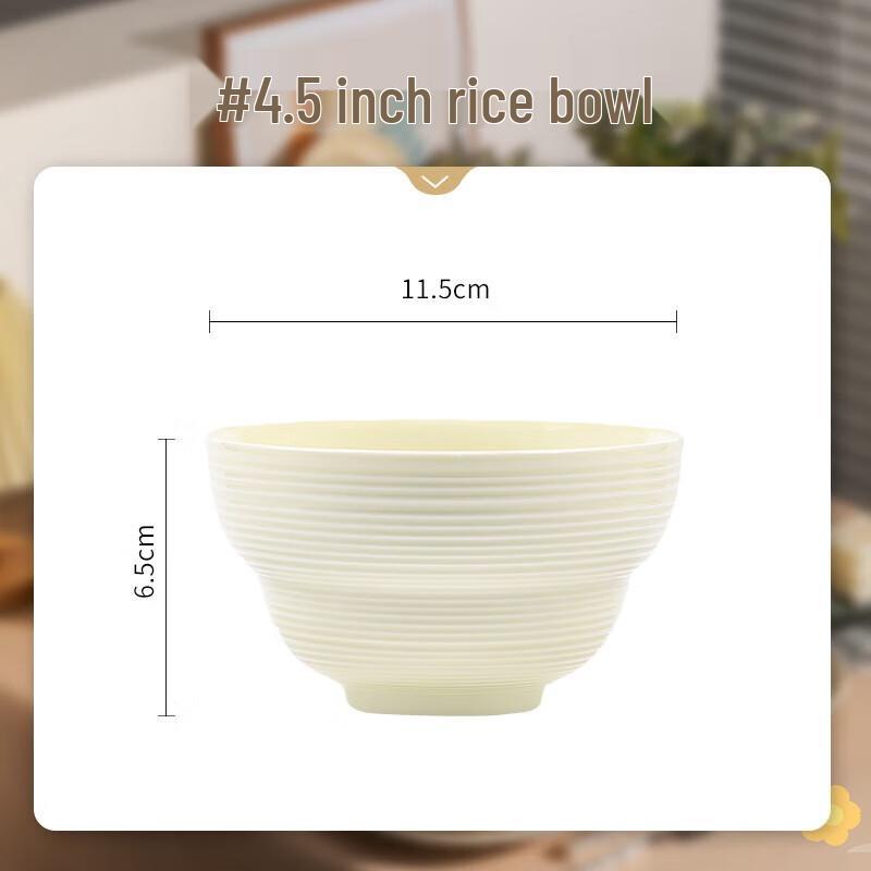 KANGMO Nordic Ceramic 4.5-inch Rice Bowls - 6 Pack