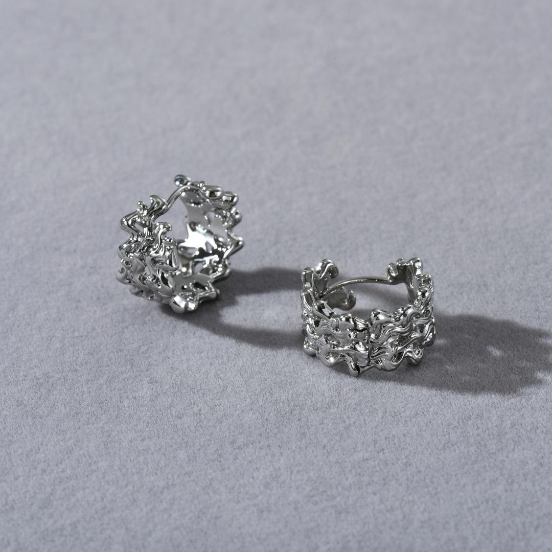 

Simple Niche Design Irregular Texture Ear Buckles Earrings Cold Wind High-Grade Light Luxury Temperament Earrings