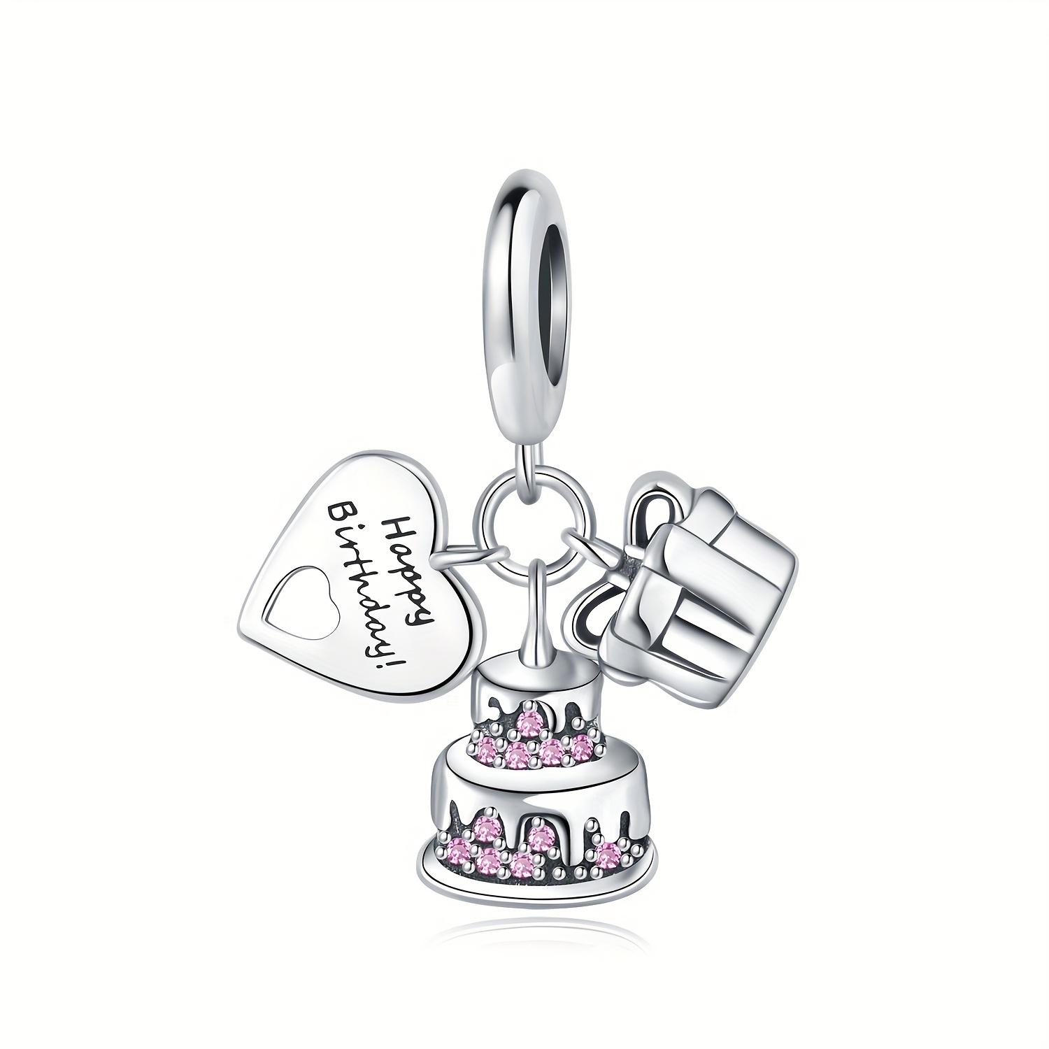 

1pc 925 Silver Plated Happy Birthday Pendant DIY Charm Women s Daily Wear Valentine s Day Gift Jewelry