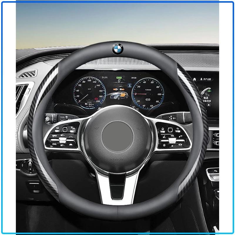 Leder Carbonfaser Auto Lenkradabdeckung Auto Zubehör Für BMW M Performance 1 3 5 7 Serie M3 M4 M5 M6 X1 X3 X5 X6 X7 E30 E34 E36 E39 E4