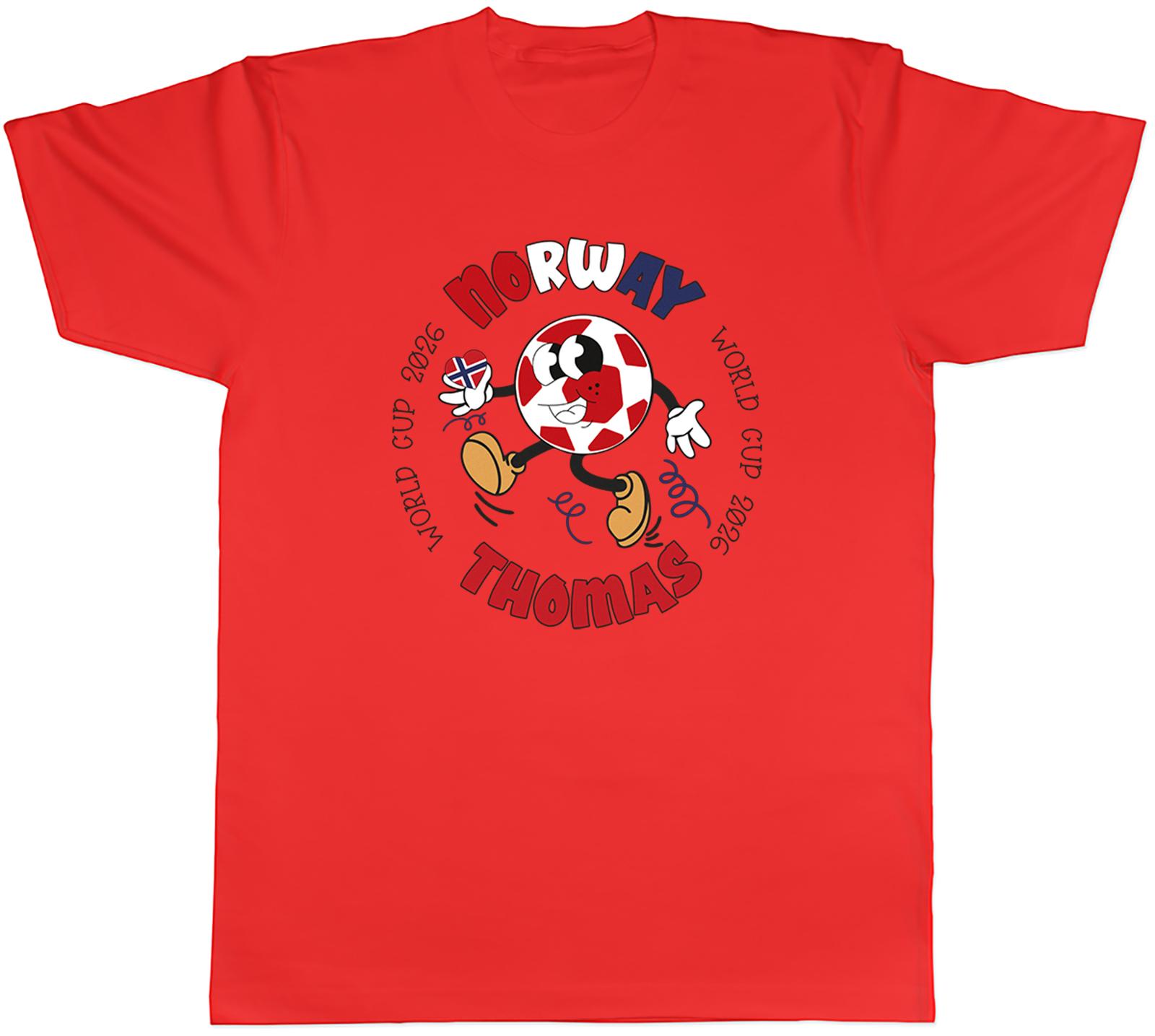 Personalised Norway World Cup Heart Football Fan Unisexs TShirt Tee Gift Top S