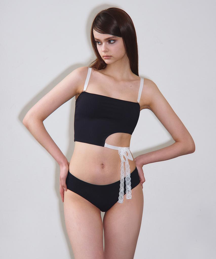 VINAJ Lace Ribbon Cutout Bikini Bra