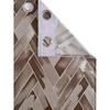 2 Pieces Geometrical Panel Eyelet Polyester Curtains  Brown, Eyelet