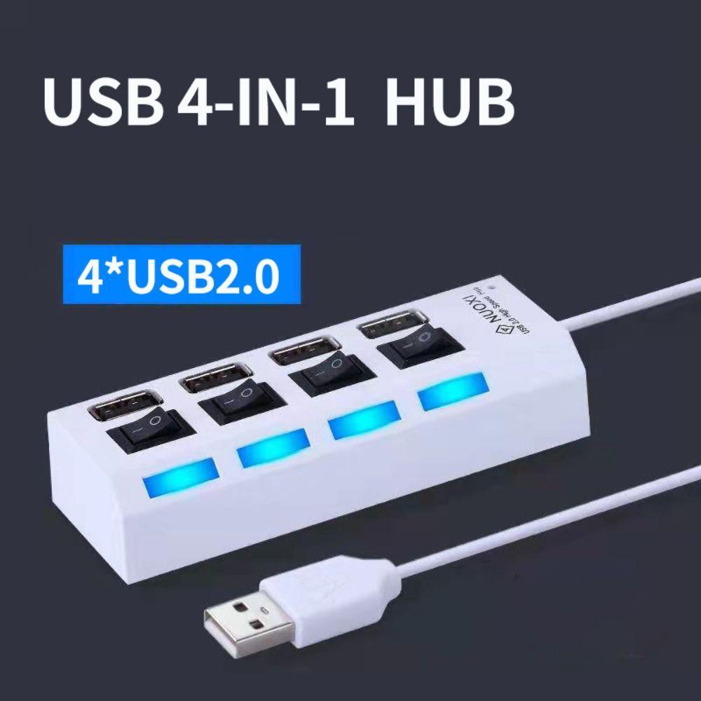 

для ПК Ноутбука 4-портовый Многопортовый Расширитель Хаб 2.0 Адаптер USB-хаб Расширитель белый