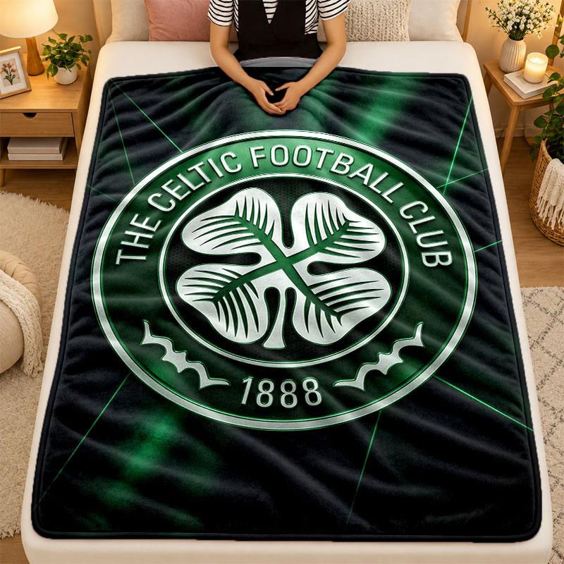 Flannel BlanketCeltic FC Warm Soft Throw Blanket for Indoor Sofa Bed Living Room Use