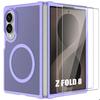 Hülle für Samsung Galaxy Z Fold 8, mit Magnetischem Kreis - Transluzent Lila - 2 Gehärtete Gläser