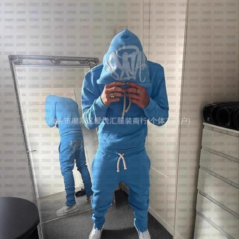 Herren Oversized Kapuzenpullover Langarm Baumwolle Locker Sitzende Hose Set Lässige Streetwear