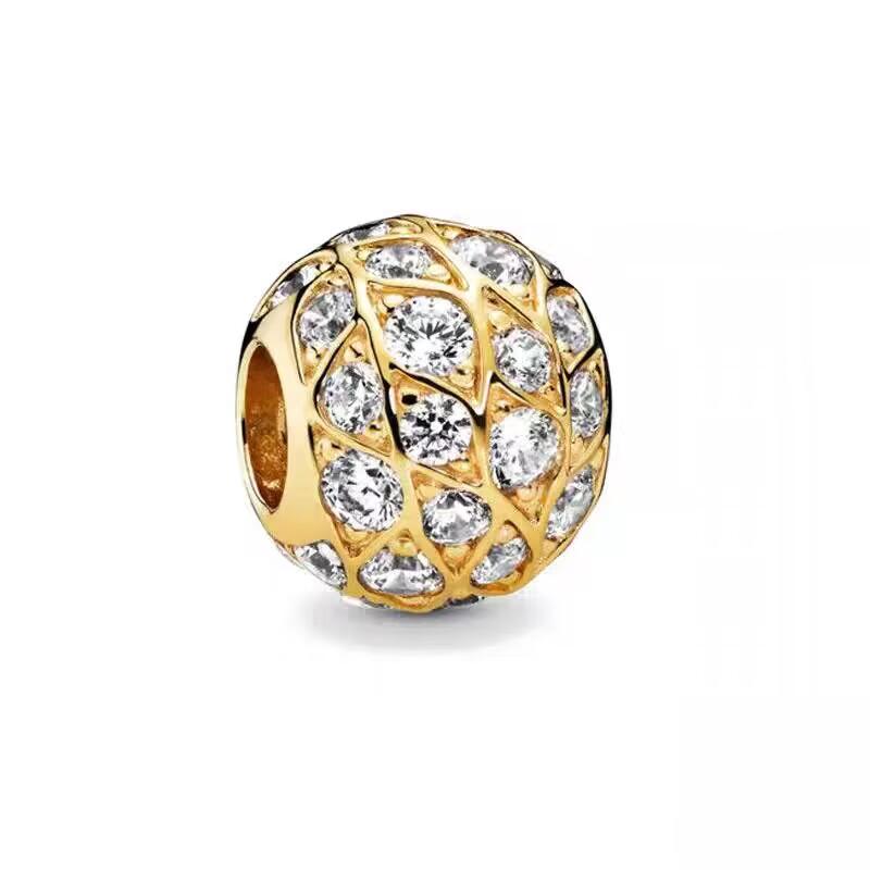 New Diy Women Jewelry Gifts Sparkling Goldair Balloon Pet Cat Snowflake Cross Hearts Bow Charm Beads Fit Original Bracelets