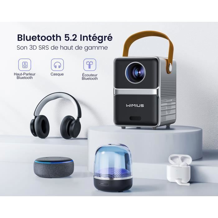 Mini Projecteur - WIMIUS - 1080p - 8000 Lumens - WiFi 5G - Bluetooth 5.2