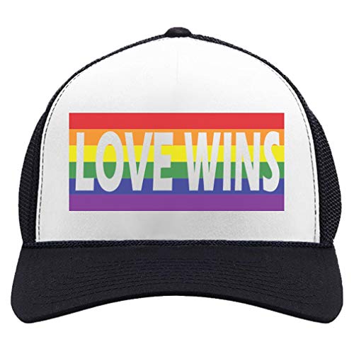 Love Wins Rainbow Hat LGBTQ Gifts Gay Pride Love Is Love Trucker Hats Mesh Cap Boné de beisebol para unissex Four Seasons