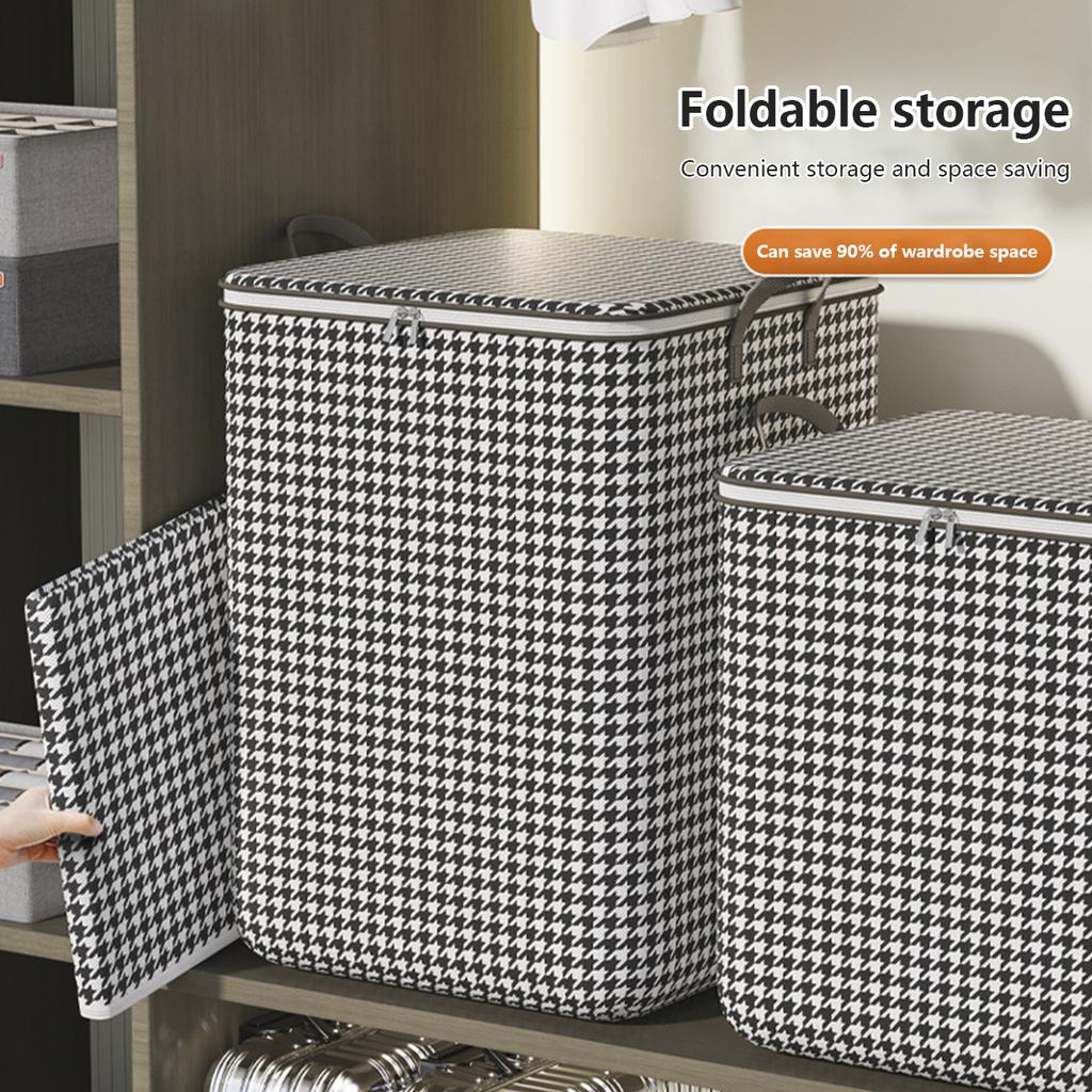 Large Capacity Clothes Storage Bag Foldable Blanket Storage Bags with Zipper and Handle Large Capacity Clothes Organizer