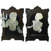 Luminous Ghost In The Mirror Wall Sculpture,Halloween Wall Plaque with Glow Effect, Indoor/Outdoor Creative Decor for Home, Party, Yard
