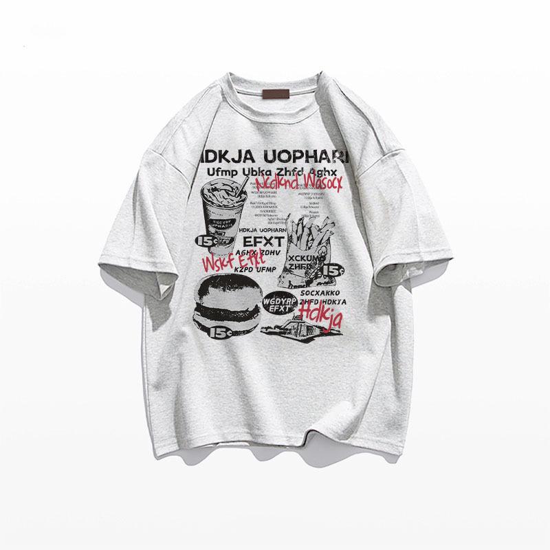 

Женская футболка оверсайз из плотного хлопка 2025 года - с коротким рукавом, свободного кроя, в американском стиле для весны/лета 5XL