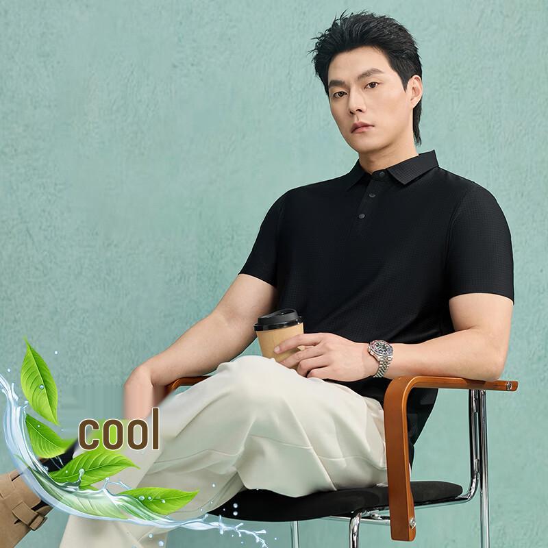 Yiliteng Men's Waffle Knit Short Sleeve Polo Shirt