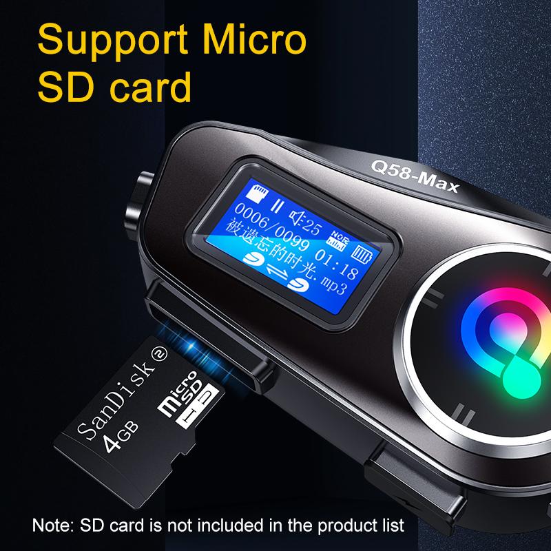 Motorcycle Intercom Helmet Headset BT5.3 500M Intercomunicador Moto FM Radio Music Share LCD Display Headphone For 2 Riders Q58-Max
