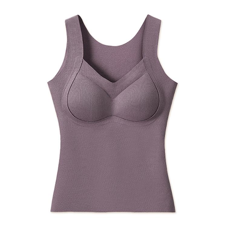 A Bacteriostatic Lifting Warm King Cashmere Silk Warm Vest with Chest Pad Comfortable Slim Fit Inside Base No Bra