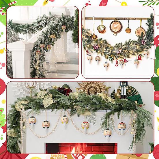 12Pcs/Set Christmas Ball Pendant Classic Color Scheme Bearded Man Ornament Christmas Decoration Festive Home