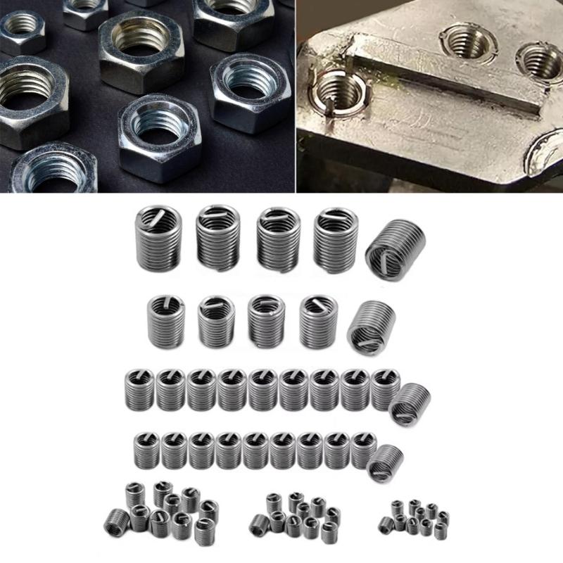 60PCS 3mm-12mm Stainless Steel Wire Screw Insert For Bolted Connections Vibration Resistant Wear Resistant Fasteners