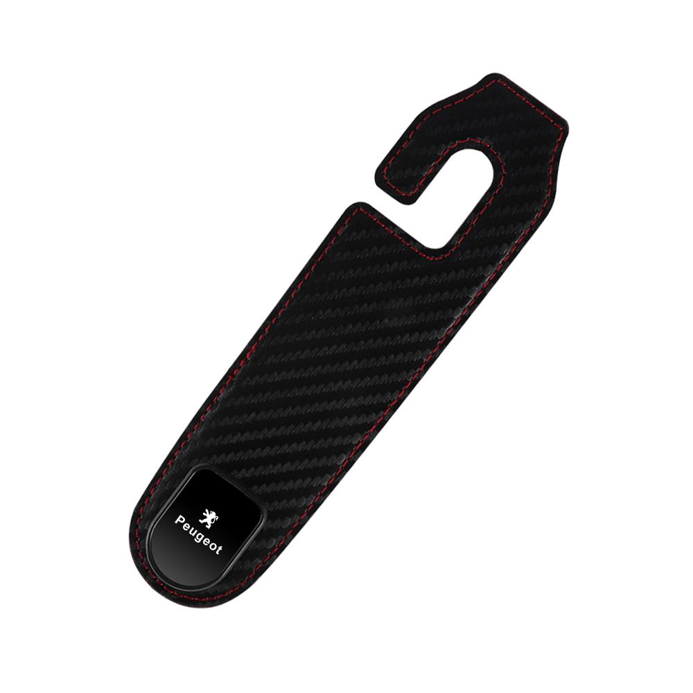 1pc Bendable PU Leather Car Seat Back Storage Hook For Peugeot 206 307 308 408 508 2008 5008 107 106 Auto Hub Cover Accessories