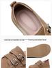 Women's British Style Retro Leather Flats - Casual Spring/Autumn Shoes