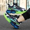 Boys Breathable Mesh Running Shoes With Rotating Snap Closure Ages 6-12 Lightweight Athletic Sneakers