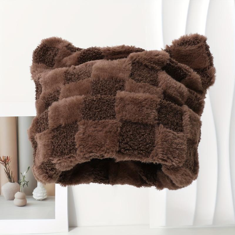 Cute Cat Ears Soft Knitted Cold Hats for Women Autumn and Winter Outdoor Fashion Warm Versatile Pullover Beanies