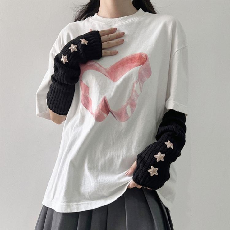 Subculture Arm Gloves Arm Covers Anime Party Fingerless Gloves for Dancing Party Arm Sleeves Teens Girl Arm Cover