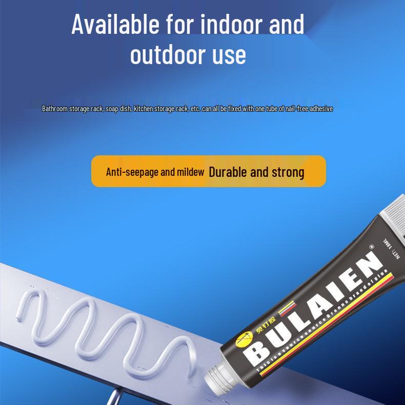 High-Strength Nail-Free Adhesive for Walls, Metal, Mirrors, Tiles, and Shelves