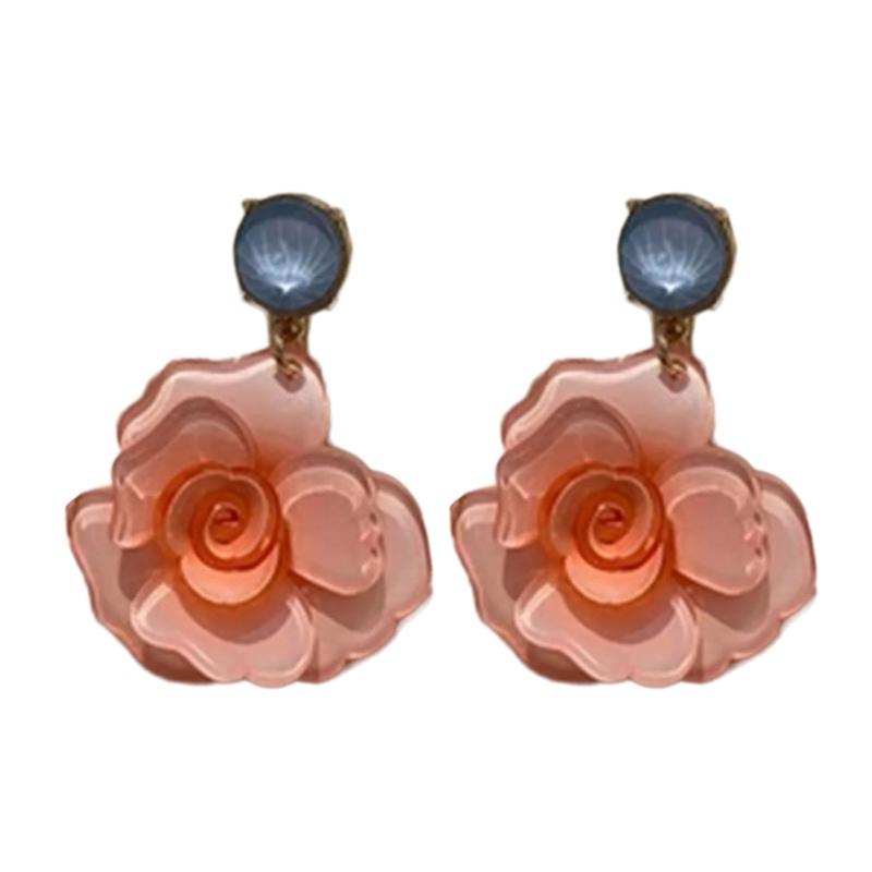 

Fashionable Rose Drop Earrings Versatile Rose Dangle Earings Stylish Ear Studs for Fashion Forward Adults