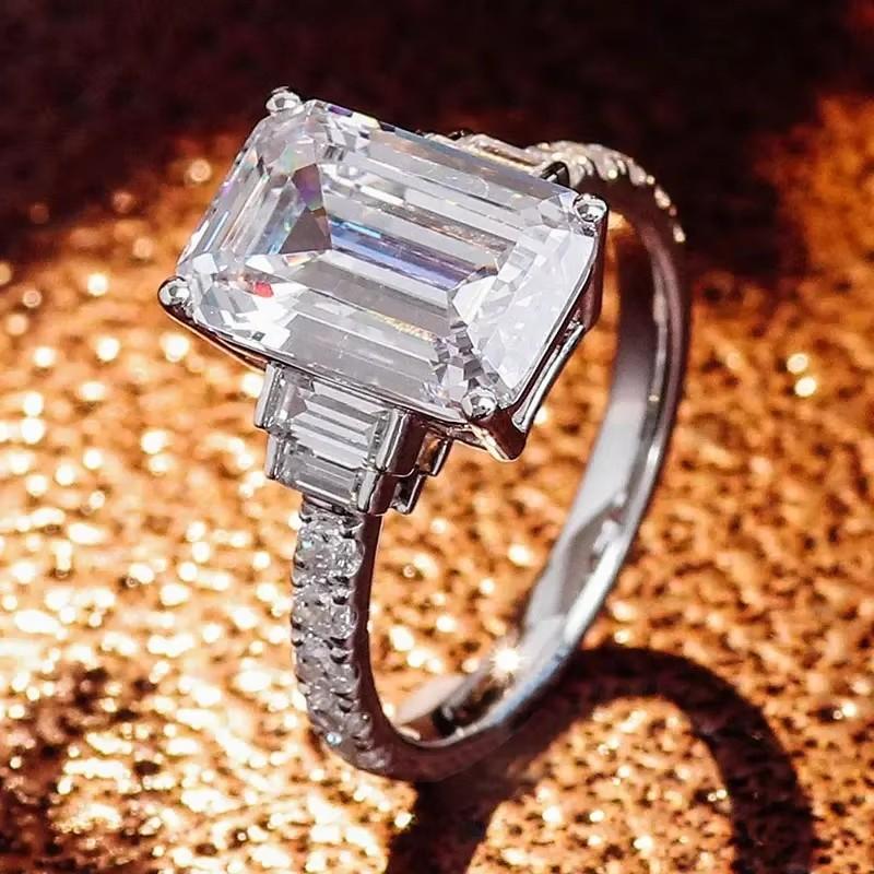 

Huitan Graceful Large Cubic Zirconia Rings Aesthetic Eternity Wedding Bridal Zircon for Women Chic Charms Stylish Accessories 10